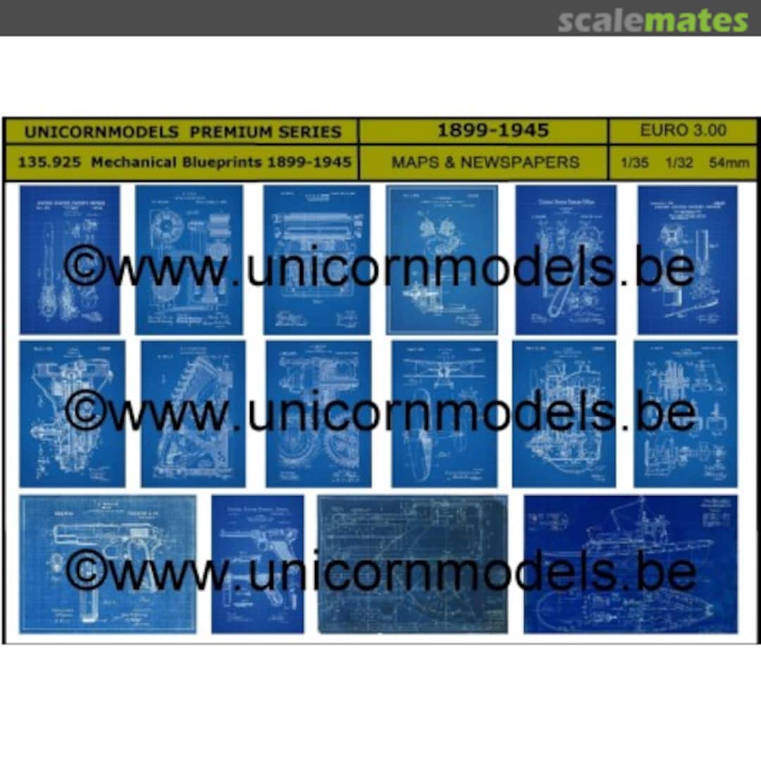 Boxart Mechanical blueprints 1899-1945 135.925 Unicorn Models Boxart Mechanical blueprints 1899-1945 135.925 Unicorn Models