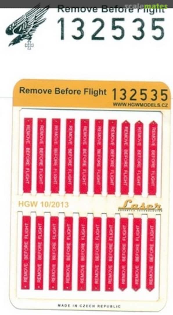 Boxart Remove Before Flight 132535 HGW Models Boxart Remove Before Flight 132535 HGW Models