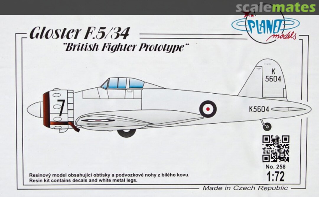 Boxart Gloster F5/34 PLT258 Planet Models Boxart Gloster F5/34 PLT258 Planet Models