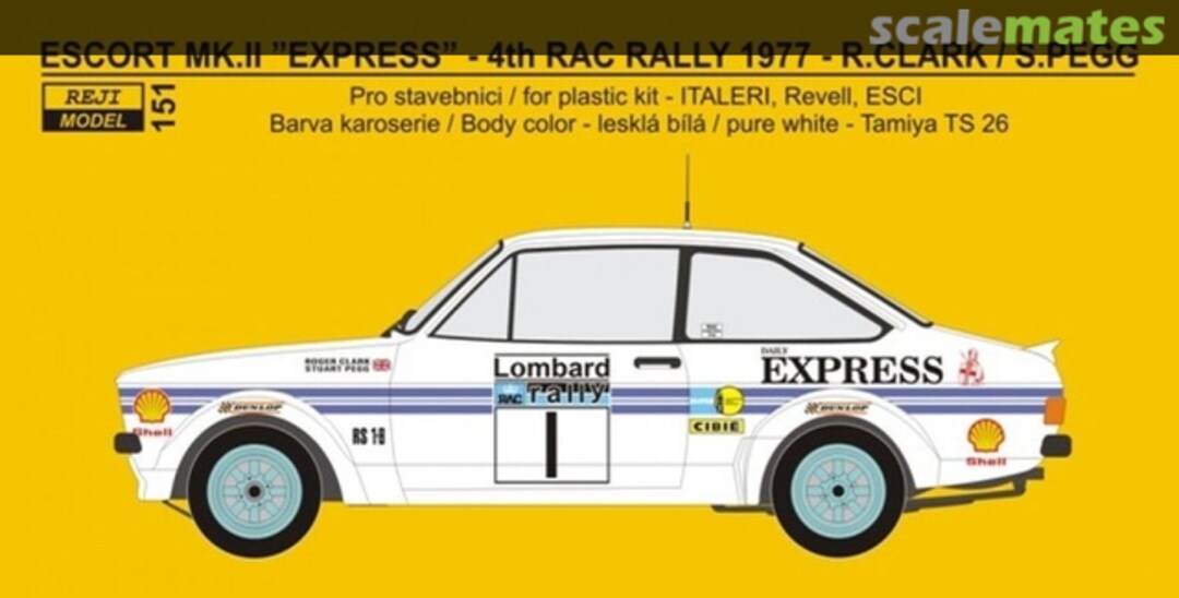 Boxart Ford Escort Mk. II Express #1 151 REJI Model Boxart Ford Escort Mk. II Express #1 151 REJI Model