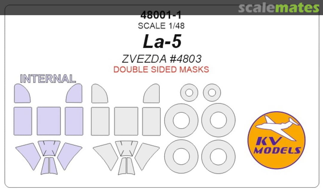Boxart Mask for Lavochkin La-5 + wheels masks (ZVEZDA) 48001-1 KV Models Boxart Mask for Lavochkin La-5 + wheels masks (ZVEZDA) 48001-1 KV Models