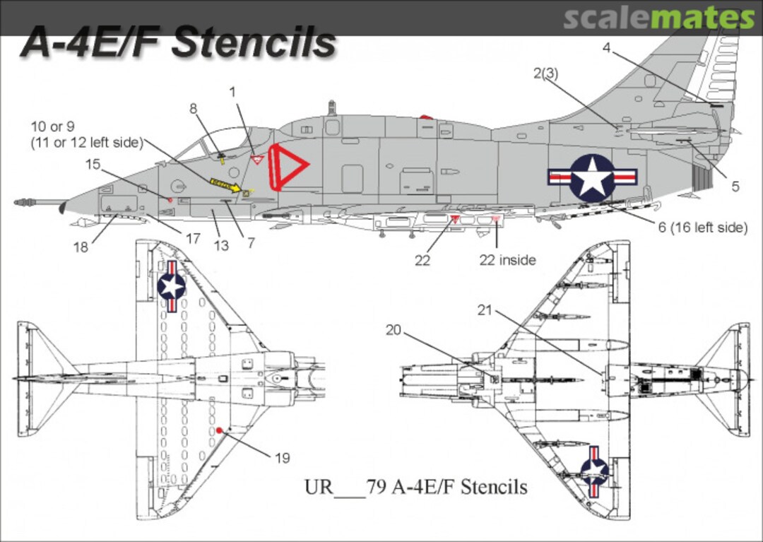 Boxart A-4E/F Skyhawk stencils UR7279 UpRise Decal Boxart A-4E/F Skyhawk stencils UR7279 UpRise Decal