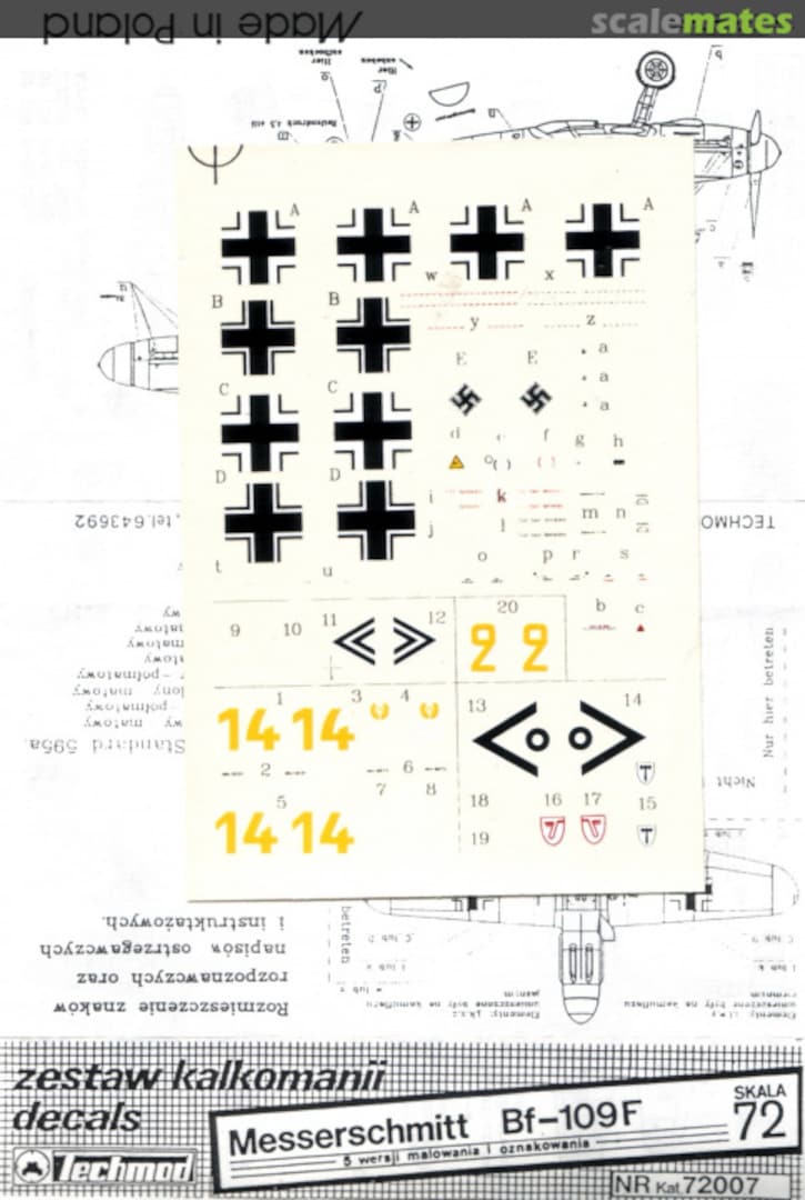Boxart Messerschmitt Bf 109 F 72007 Techmod Boxart Messerschmitt Bf 109 F 72007 Techmod