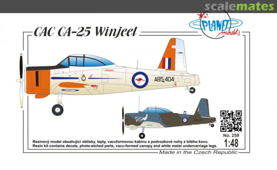 Boxart CAC CA-25 Winjeel 259 Planet Models Boxart CAC CA-25 Winjeel 259 Planet Models
