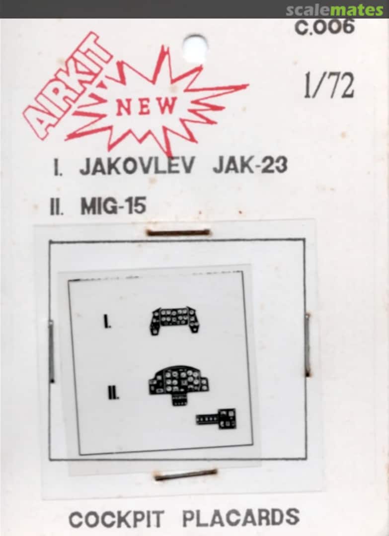 Boxart Jakovlev Jak-23 / Mig-15 C.006 Airkit Boxart Jakovlev Jak-23 / Mig-15 C.006 Airkit