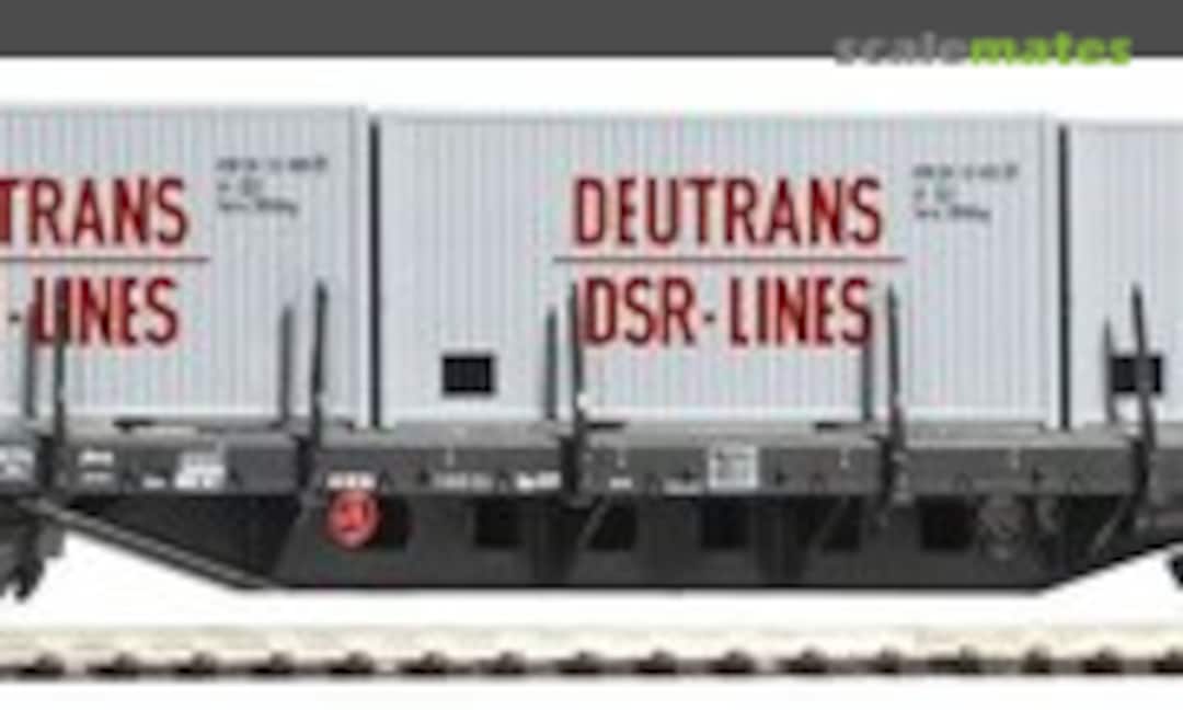 Flatcar w/3 containers DSR DR IV (Classic Line) (Piko 54829)