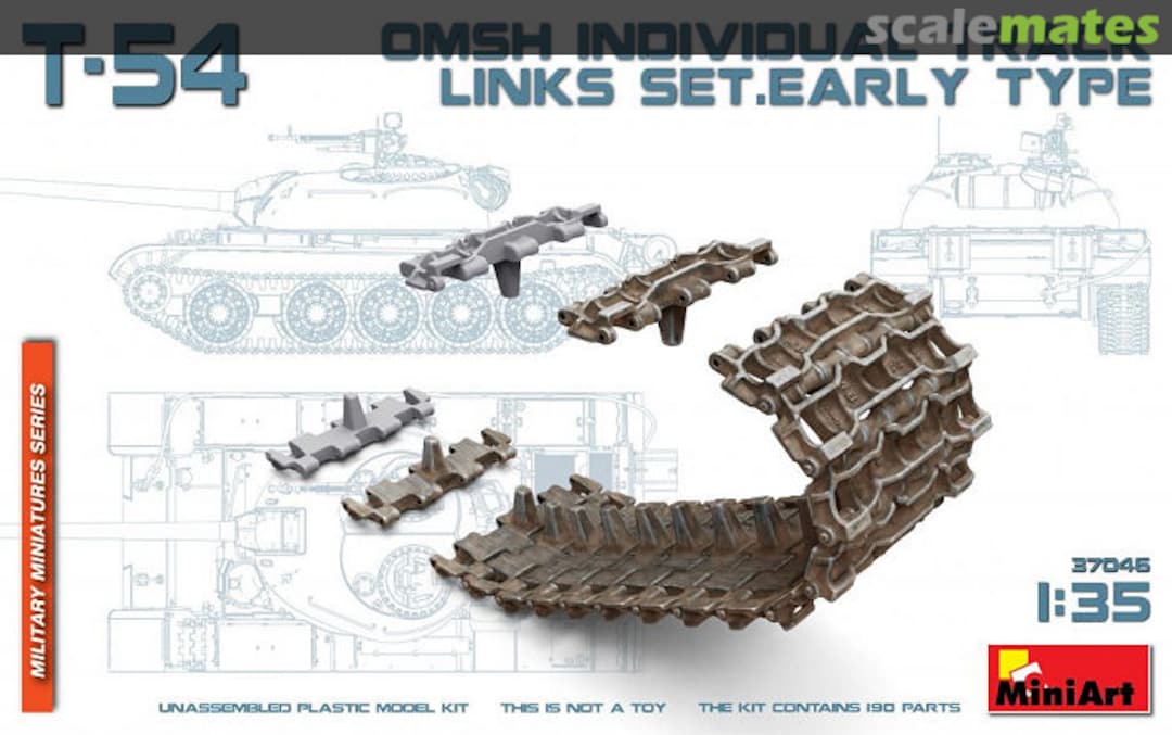 Boxart T-54 OMSh Individual Track Links Set. Early Type 37046 MiniArt Boxart T-54 OMSh Individual Track Links Set. Early Type 37046 MiniArt