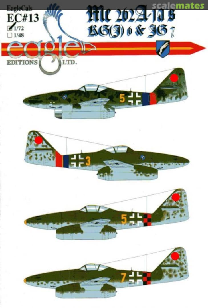 Boxart Messerschmitt Me 262 A-1a's EagleCals EC72-13 Eagle Editions Boxart Messerschmitt Me 262 A-1a's EagleCals EC72-13 Eagle Editions
