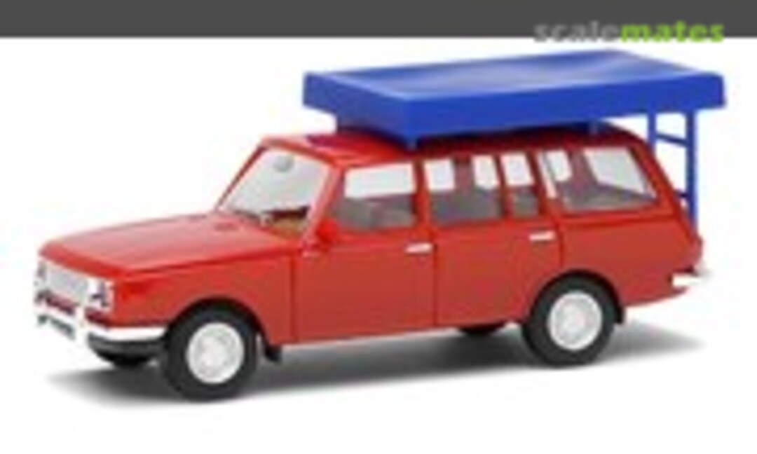 1:87 Wartburg 353 '66 Tourist with Roof Tent in Fahrzustand, Red (Herpa 420549)