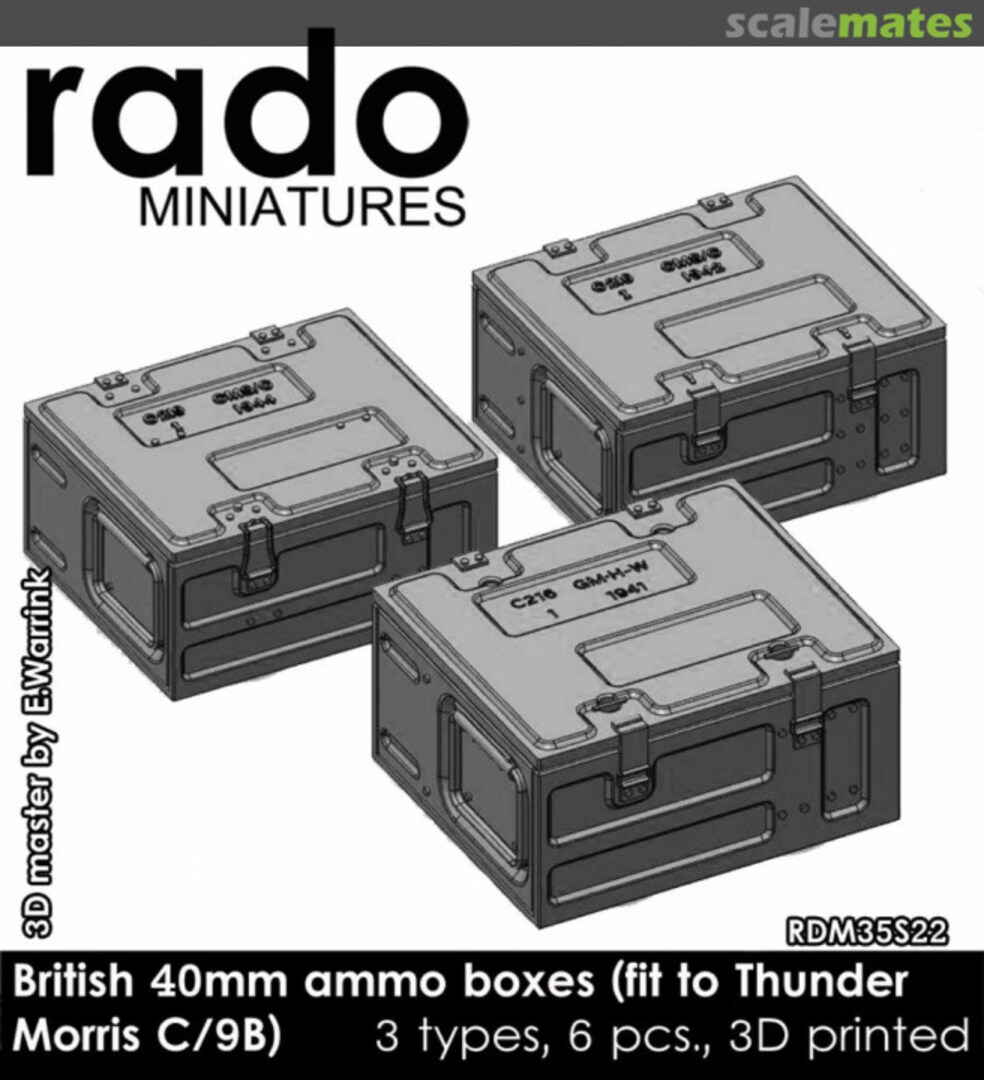 Boxart 40mm ammo boxes RDM35S22 Rado Miniatures Boxart 40mm ammo boxes RDM35S22 Rado Miniatures