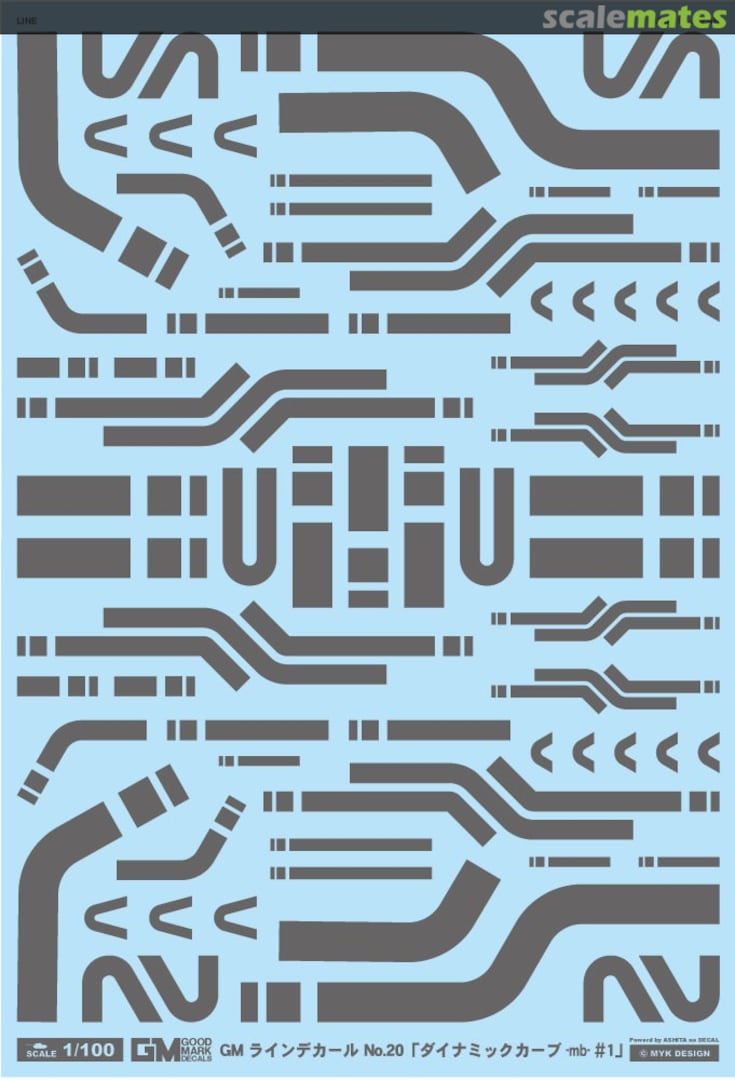 Boxart GM Line Decal No.20 Dynamic Curve #1 -mb- Dark Gray GM-905 MYK Design Boxart GM Line Decal No.20 Dynamic Curve #1 -mb- Dark Gray GM-905 MYK Design