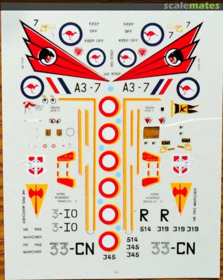 Boxart Dassault Mirage III: AdlA & RAAF 28 Aerodecal Boxart Dassault Mirage III: AdlA & RAAF 28 Aerodecal