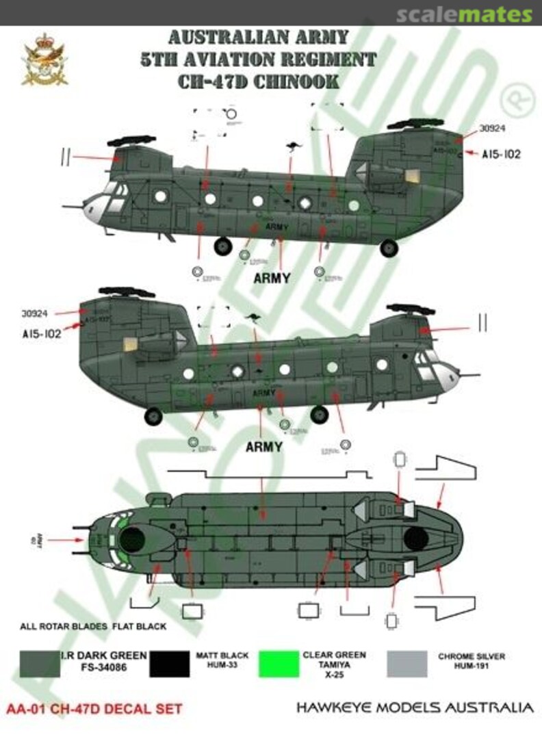 Boxart Boeing CH-47D Chinook Australian Army 5th Reg AA-01 Hawkeye Models Boxart Boeing CH-47D Chinook Australian Army 5th Reg AA-01 Hawkeye Models