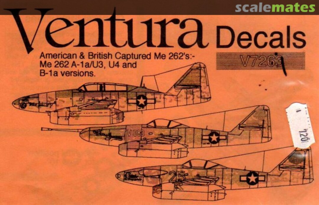 Boxart American & British captured Me 262's V7263 Ventura Boxart American & British captured Me 262's V7263 Ventura