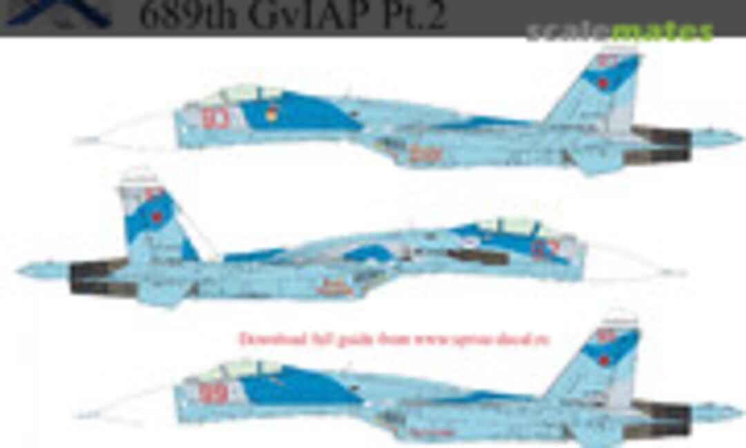 1:32 Su-27 Flanker-B Baltic NAVY 689th GvIAP Pt.2, without stencils (UpRise Decal UR32246) UR32246