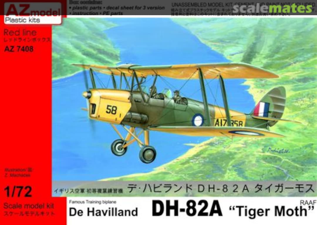 Boxart De Havilland DH 82A "Tiger Moth" AZ7408 AZmodel Boxart De Havilland DH 82A "Tiger Moth" AZ7408 AZmodel