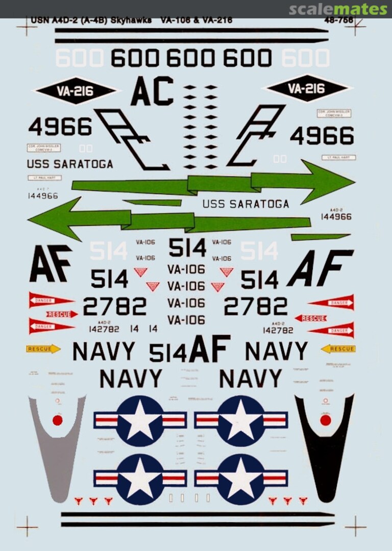 Boxart USN A4D-2 (A-4B) Skyhawks 48-756 SuperScale International Boxart USN A4D-2 (A-4B) Skyhawks 48-756 SuperScale International