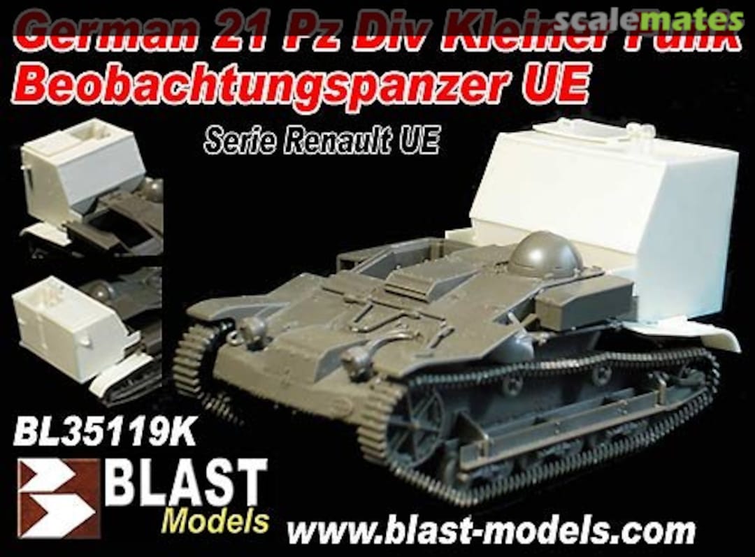 Boxart German 21 Pz Div kleiner Funk und Beobachtungspanzer auf Infanterie-Schlepper UE 630(f) BL35119K Blast Models Boxart German 21 Pz Div kleiner Funk und Beobachtungspanzer auf Infanterie-Schlepper UE 630(f) BL35119K Blast Models