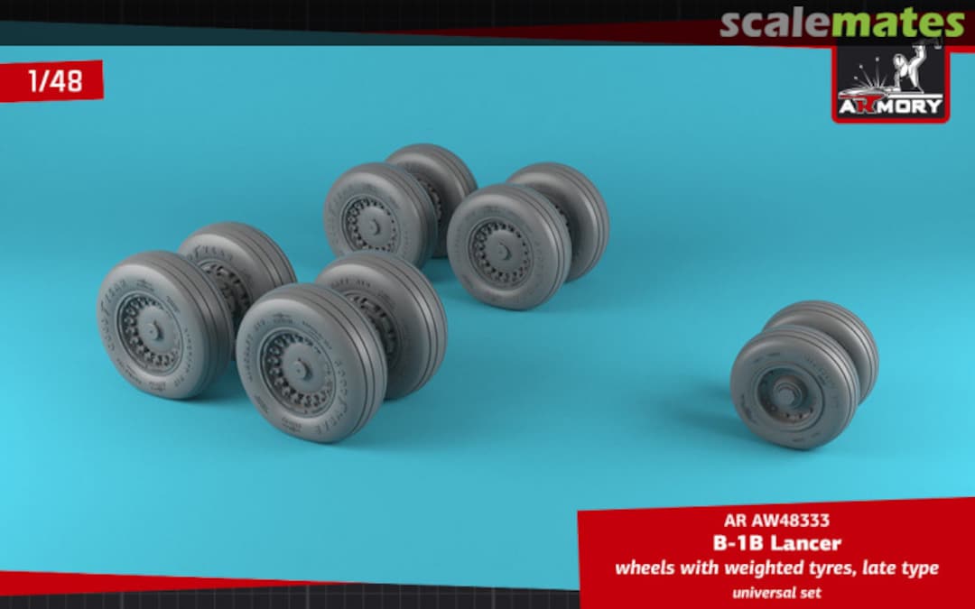 Boxart B-1B Lancer wheels w/ weighted tyres, late type AW48333 Armory Boxart B-1B Lancer wheels w/ weighted tyres, late type AW48333 Armory
