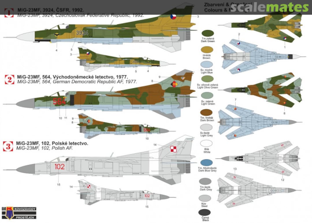 Contents Mikojan-Gurjevič MiG-23MF KPM0308 Kovozávody Prostějov Contents Mikojan-Gurjevič MiG-23MF KPM0308 Kovozávody Prostějov