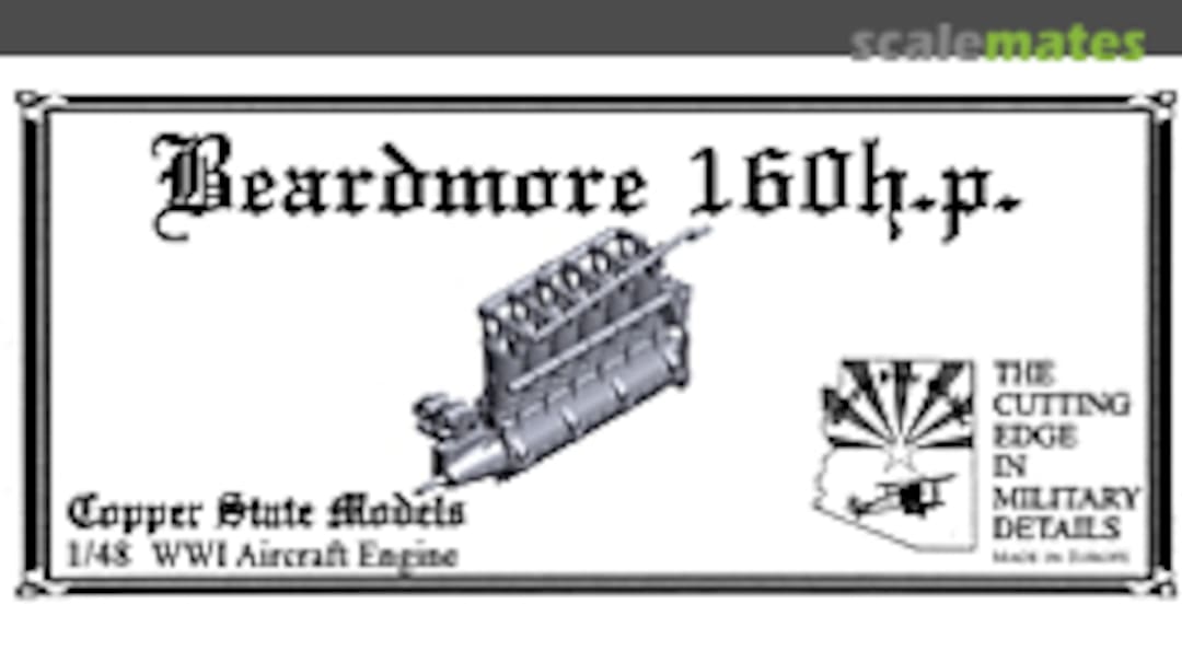 Boxart WWI Aero Engine - Beardmore 160 hp E48005 Copper State Models