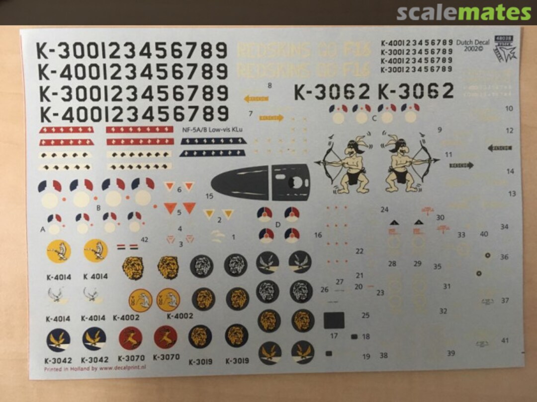 Boxart NF-5A/B KLu 'F-16' and 'RAF' scheme 48038 Dutch Decal Boxart NF-5A/B KLu 'F-16' and 'RAF' scheme 48038 Dutch Decal