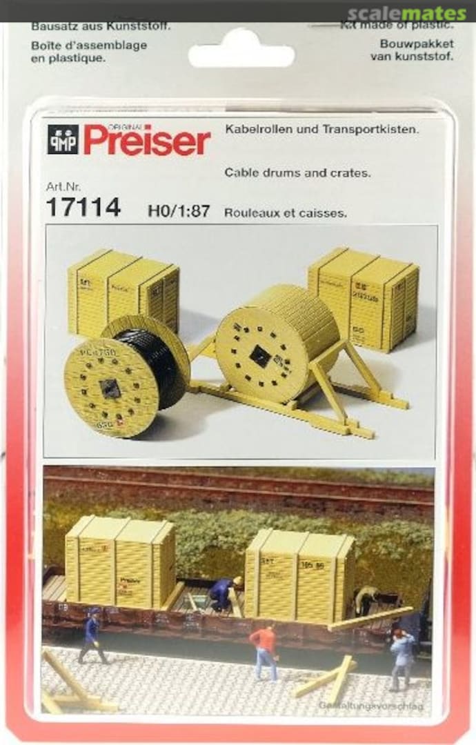 Boxart Cable drums and crates 17114 Preiser Boxart Cable drums and crates 17114 Preiser