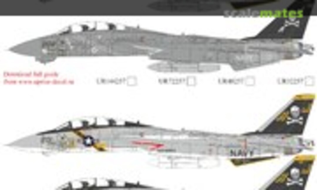 1:72 F-14A Tomcat VF-84 Jolly Rogers On service Pt.1, FFA - removable film (UpRise Decal UR72257) UR72257