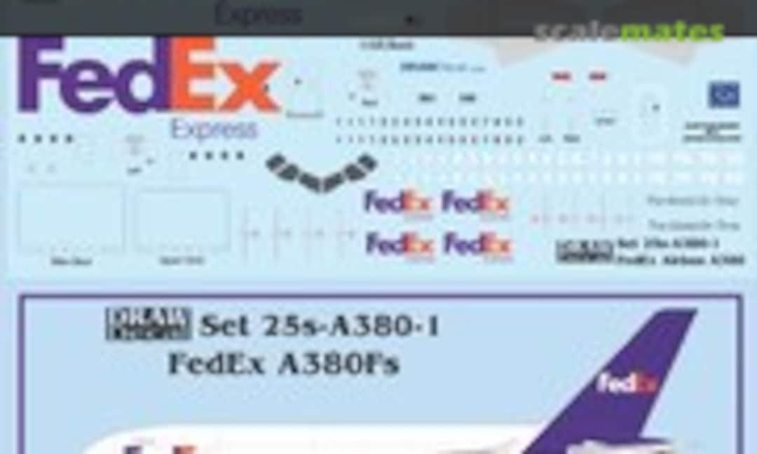 1:125 FedEx A380Fs (Draw Decal 25-A380-1) 25-A380-1