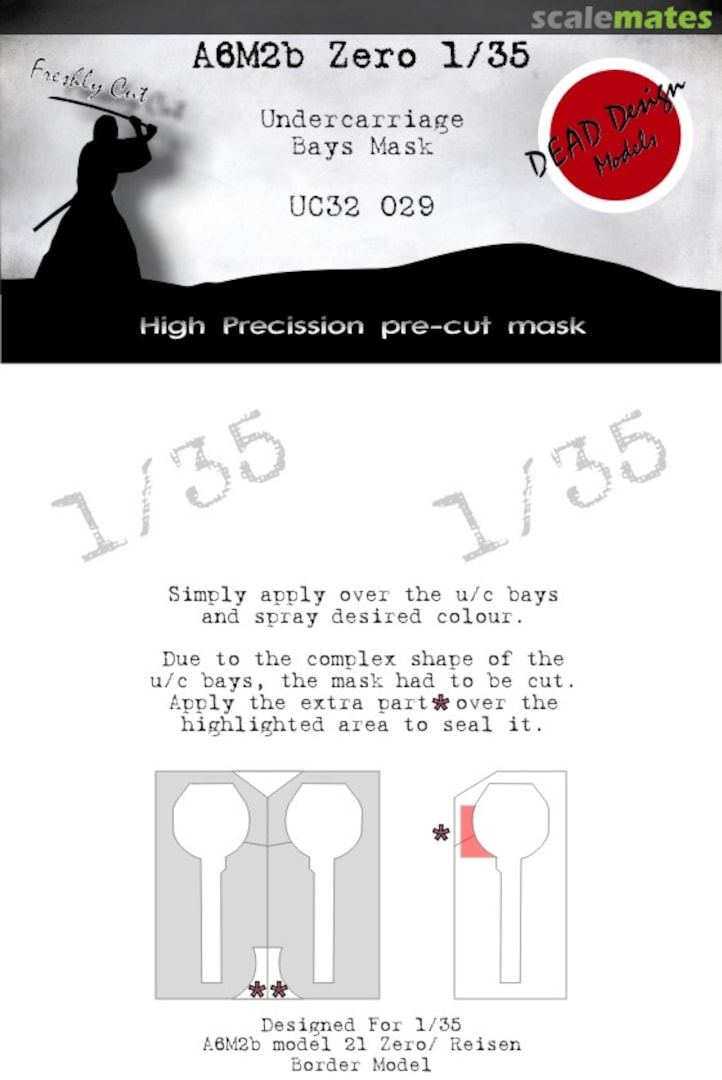 Boxart A6M2b Zero Undercarriage Bay Masks UC32029 DEAD Design Models Boxart A6M2b Zero Undercarriage Bay Masks UC32029 DEAD Design Models