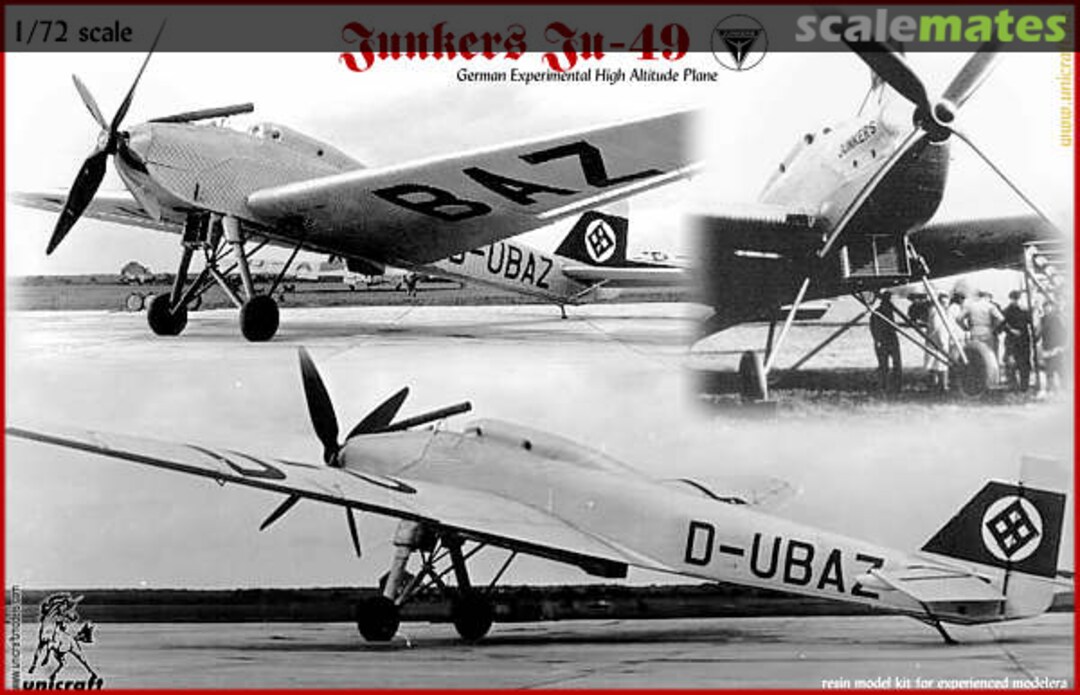 Boxart Junkers Ju-49 1024 Unicraft Models Boxart Junkers Ju-49 1024 Unicraft Models