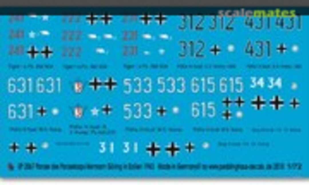 1:72 Tank Markings of the Panzerkorps Hermann Goring in Italy 1943 (Peddinghaus-Decals EP 2067) EP 2067