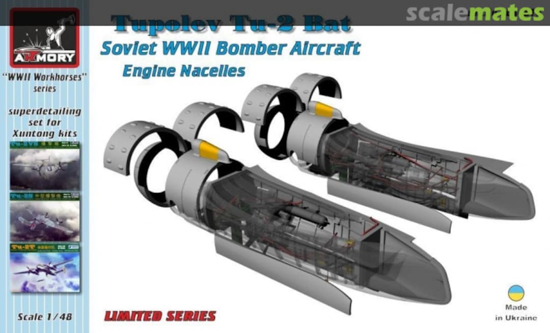 Boxart Tupolev Tu-2 Bat Soviet WWII Bomber aircraft engine naceles ACA4816 Armory