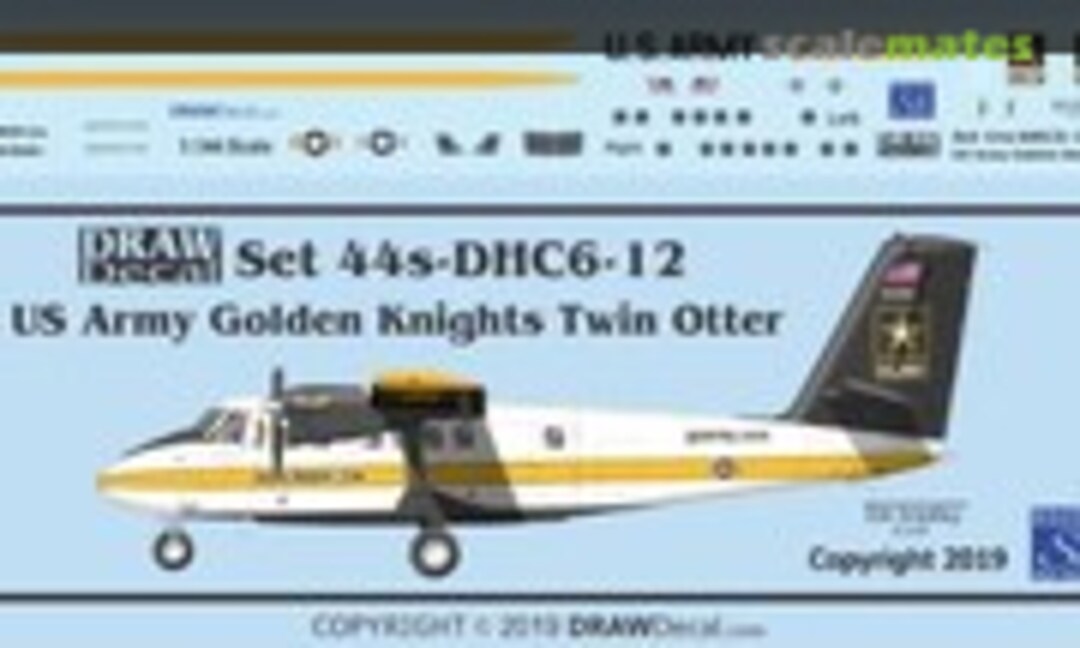 1:144 US Army Golden Knights Twin Otter (Draw Decal 44-DHC6-12) 44-DHC6-12