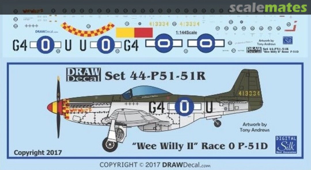 Boxart P-51D “Wee Willy II” Race 0 44-P51-51R Draw Decal Boxart P-51D “Wee Willy II” Race 0 44-P51-51R Draw Decal