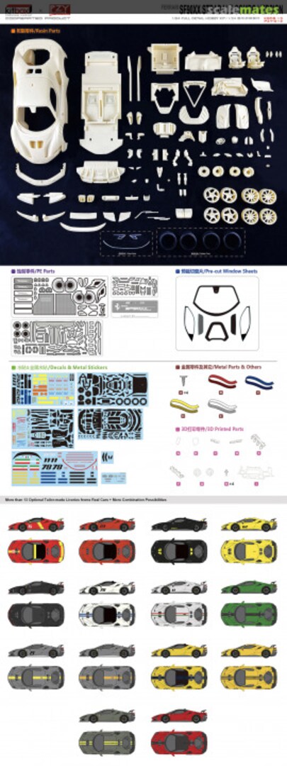 Contents Ferrari SF90XX Stradale Combo Version KB08-13 KitBox & PZY Model Contents Ferrari SF90XX Stradale Combo Version KB08-13 KitBox & PZY Model