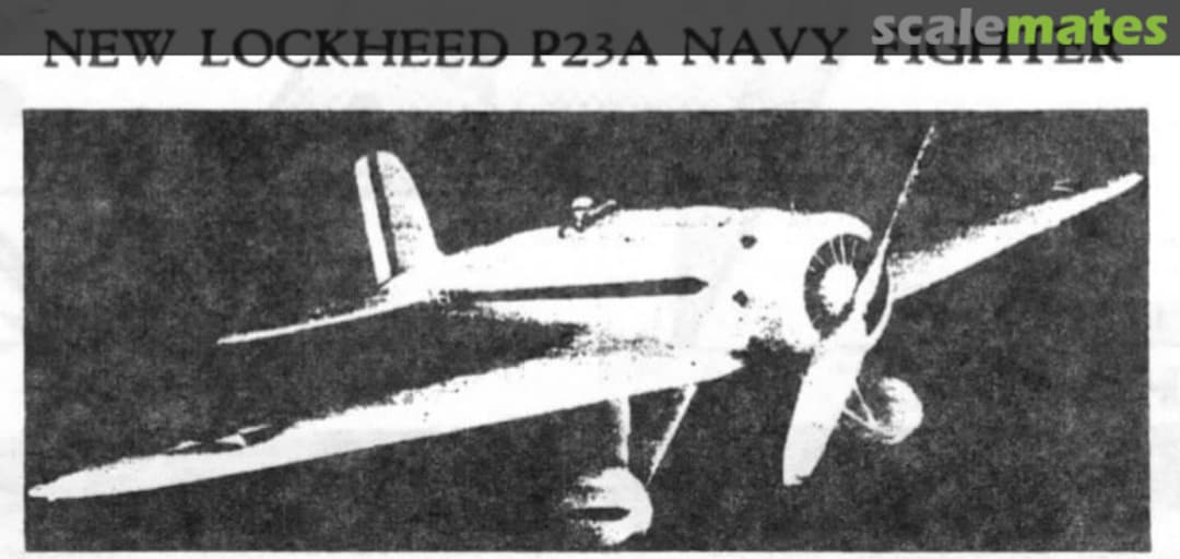 Boxart Lockheed P-23A Army Fighter Miniature Aircraft Corp. Boxart Lockheed P-23A Army Fighter Miniature Aircraft Corp.