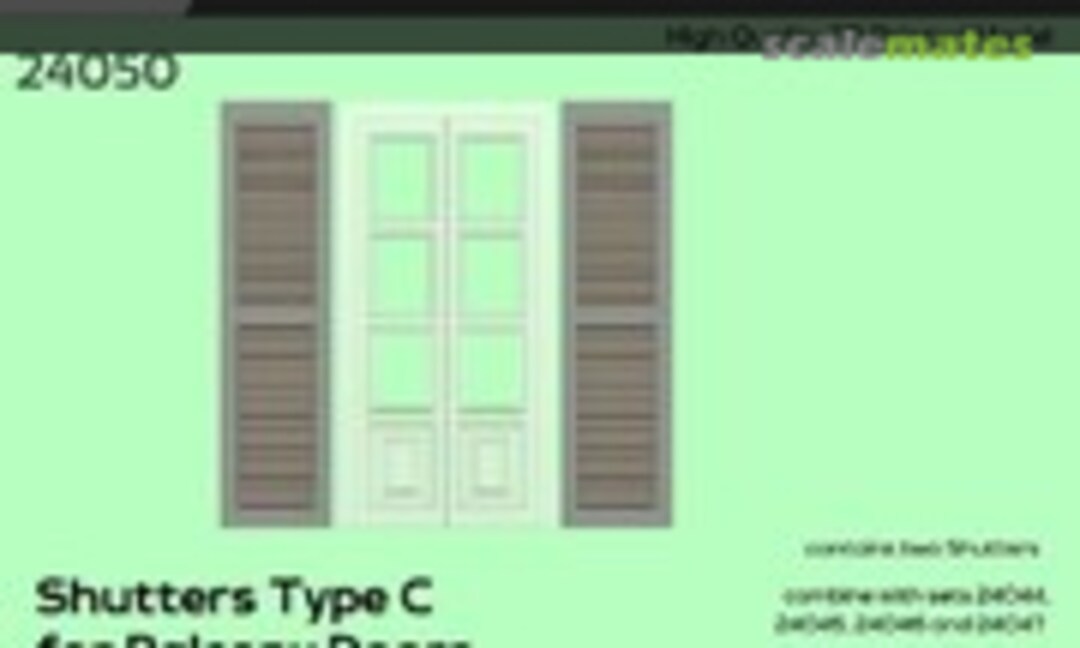 1:24 Shutters Type C for Balcony Doors (C3D Resin Miniatures 24050) 24050