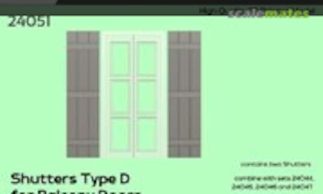 1:24 Shutters Type D for Balcony Doors (C3D Resin Miniatures 24051) 24051