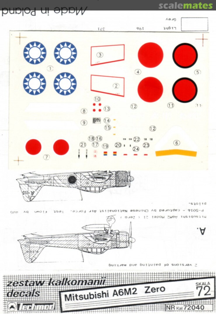 Boxart Mitsubishi A6M2 Zero 72040 Techmod