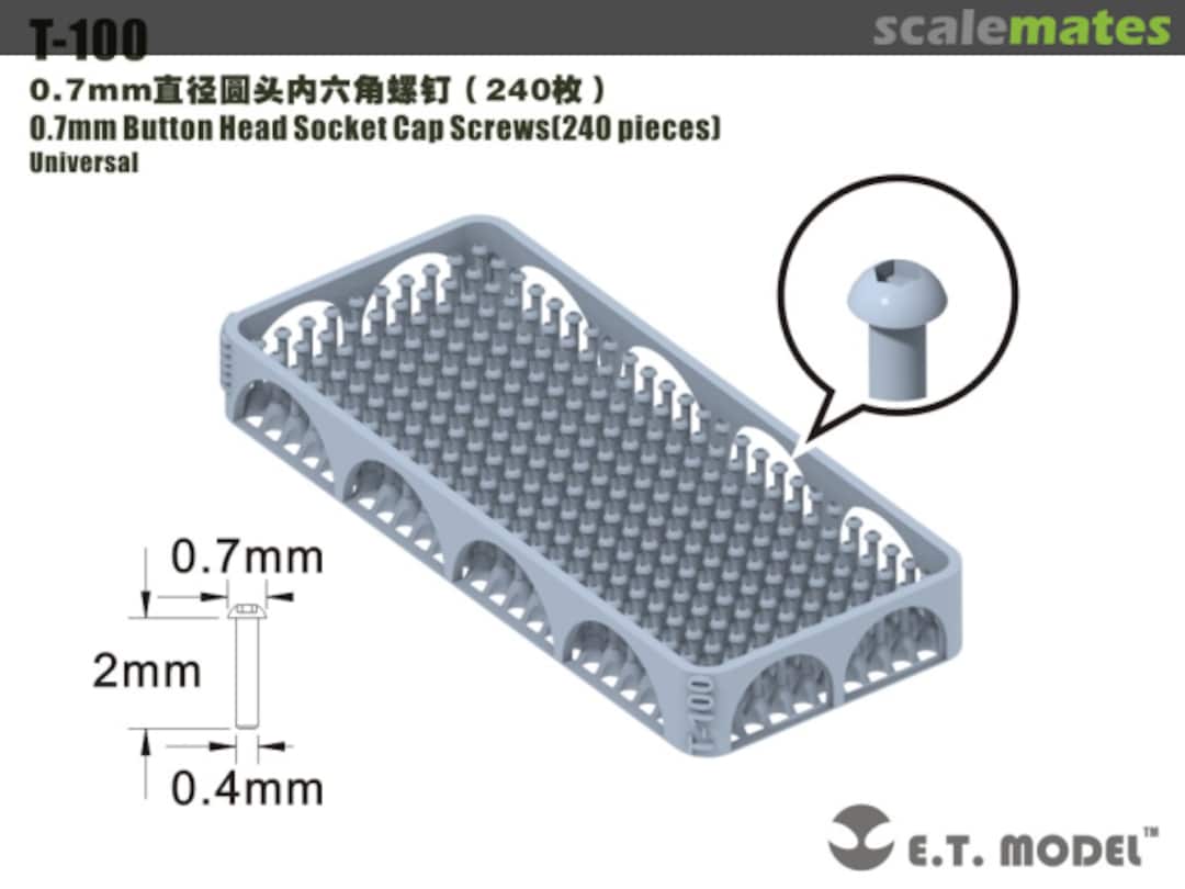 Boxart General Purpose 0.7mm Diameter Hex Socket Button Bolt (240pcs) T-100 E.T. Model Boxart General Purpose 0.7mm Diameter Hex Socket Button Bolt (240pcs) T-100 E.T. Model