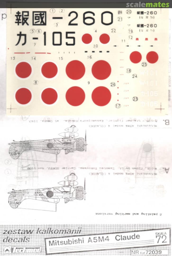 Boxart Mitsubishi A5M4 Claude 72039 Techmod Boxart Mitsubishi A5M4 Claude 72039 Techmod