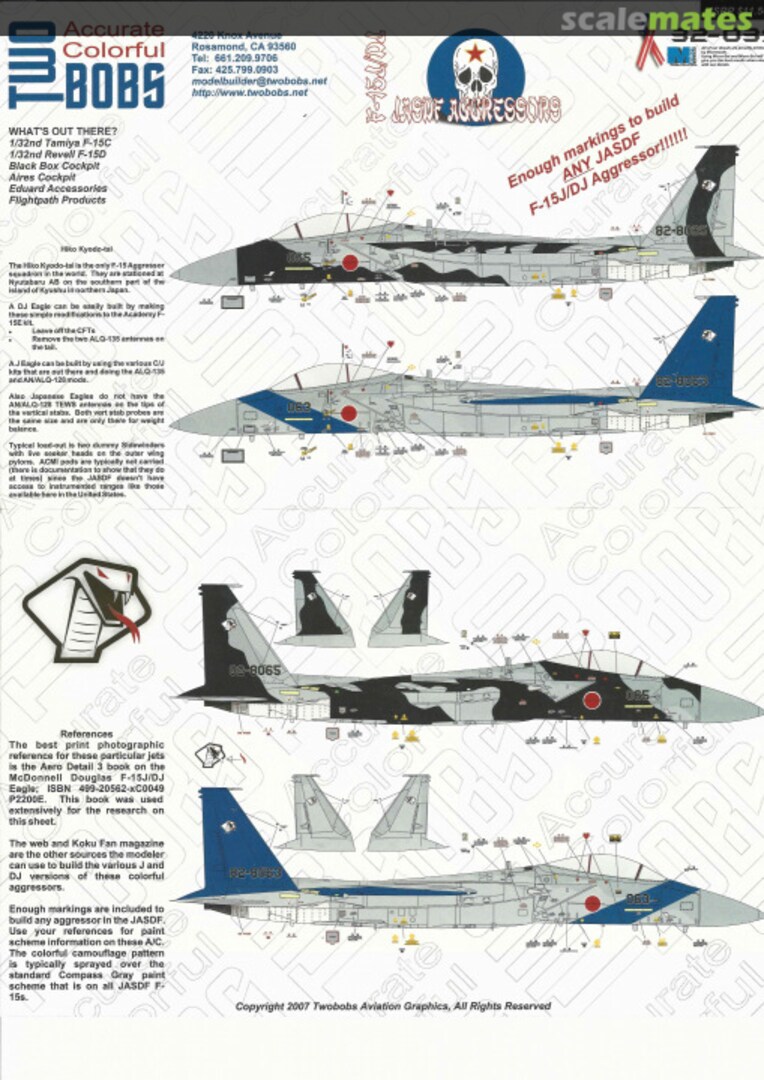 Boxart F-15C/D JASDF Aggressors 32039 TWO BOBS Accurate Colorful Boxart F-15C/D JASDF Aggressors 32039 TWO BOBS Accurate Colorful