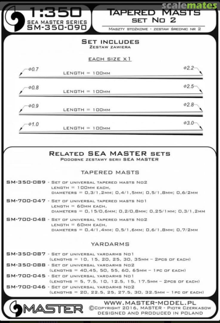 Boxart Set of universal tapered masts No2 SM-350-090 Master Boxart Set of universal tapered masts No2 SM-350-090 Master