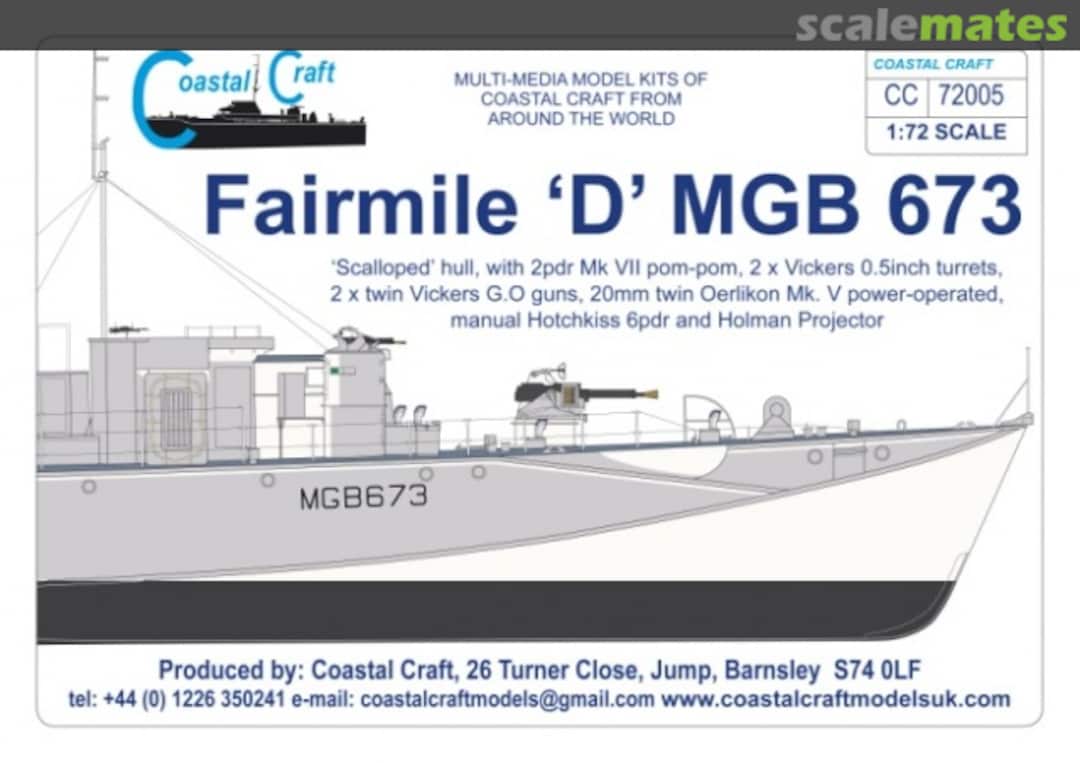 Boxart Fairmile 'D' MGB 673 CC72005 Coastal craft Boxart Fairmile 'D' MGB 673 CC72005 Coastal craft