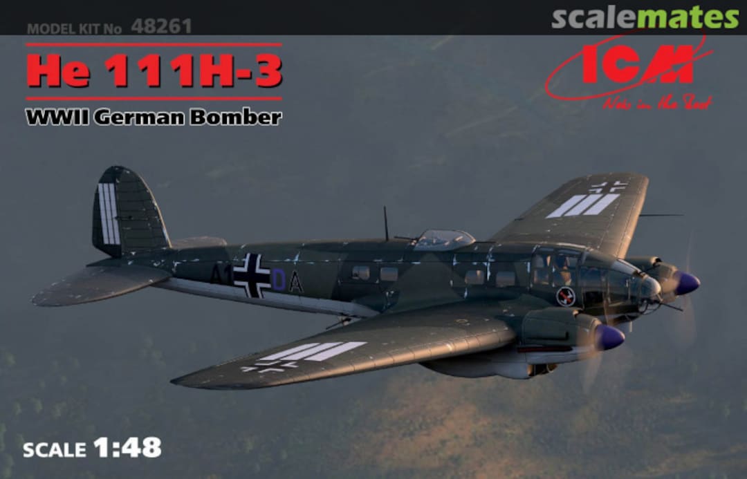 Boxart He 111H-3 48261 ICM Boxart He 111H-3 48261 ICM