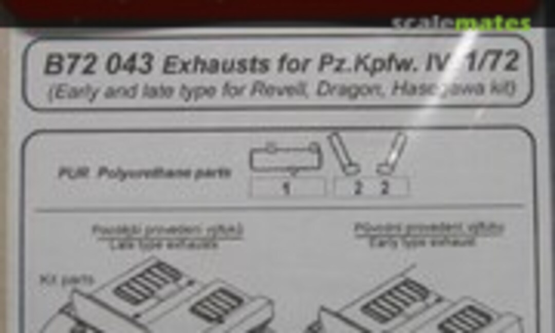 1:72 Exhausts for Pz.Kpfw. IV (CMK B72043)