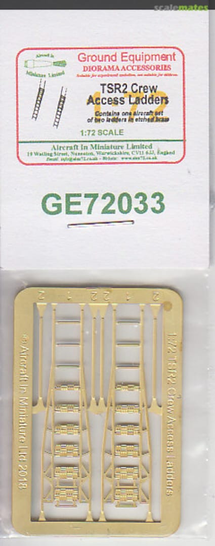 Boxart TSR2 Access Ladders GE72033 Aircraft In Miniature Ltd Boxart TSR2 Access Ladders GE72033 Aircraft In Miniature Ltd