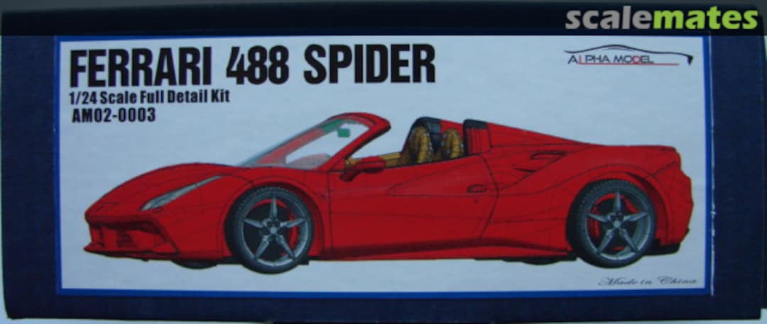 Boxart Ferrari 488 Spider AM02-0003 Alpha Model Boxart Ferrari 488 Spider AM02-0003 Alpha Model