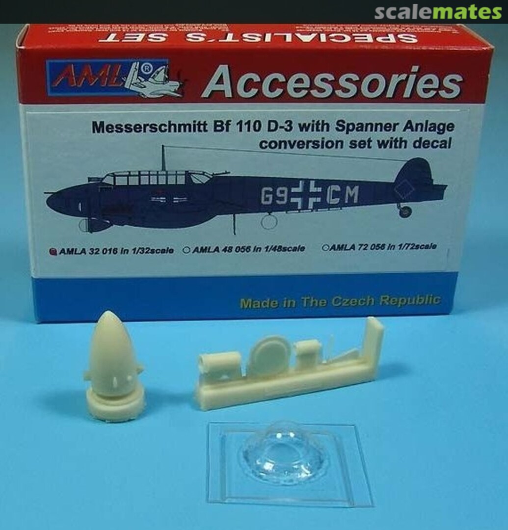 Boxart Messerschmitt Bf 110 D-3 With Spanner Anlage - AMLA 32 016 AML Boxart Messerschmitt Bf 110 D-3 With Spanner Anlage - AMLA 32 016 AML